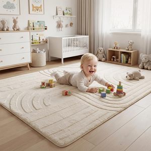 Alfombra Moderna y Esponjosa para Decoración de Sala de Estar, Alfombra Gruesa de Piel Sintética de Conejo, Tapete de Espuma Viscoelástica para Bebés y Niños Pequeños - Product Image 4
