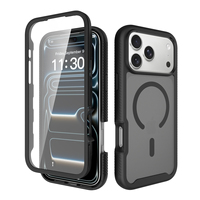 Coque de téléphone personnalisée avec logo et protection d'écran pour iPhone 17 18 Pro Max, protection intégrale à 360 degrés avec coque magnétique mate