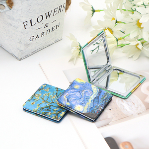 Bảo tàng quà lưu niệm tùy chỉnh Túi gương tác phẩm nghệ thuật Quà Tặng mini trang điểm cầm tay gấp Gương vuông - Product Image 1