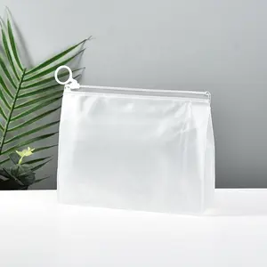 Accept Custom Logo Frosted Clear Heal-seal Vinyl PVC Cosmetic Bags Makeup Pouch For Travel Toiletry With Zipper