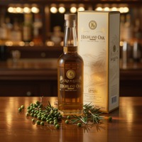 Bouteille cylindrique de luxe 450 ml en verre super flint, avec logo couleur personnalisé, boîte d'emballage sur mesure, pour spiritueux, liqueur, whisky, vente en gros