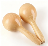 Mini Wooden Maracas Percussion Instrument for Early Education, Musical Shaker Rattle for Classroom and Party Unisex