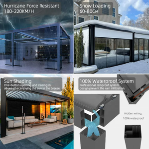Kits de toit pour pergola de jardin en aluminium Couvre-patio Canopy Designs avec persienne Gazebo Catégorie de produit Stores et volets - Product Image 4