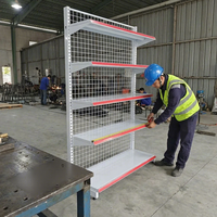 Étagère de supermarché en métal galvanisé robuste, gondole de présentation, étagère grillagée autoportante, installation rapide, taille personnalisée