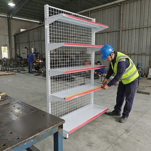 <b>Metal</b> Heavy Duty Galvanized Supermarket Shelf Gondola Display Rack <b>Grid</b> Shelf Quick Installation Custom Size for Grocery Store - Product Image 6