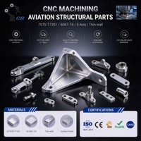 Braket Penerbangan 5 Axis Custom untuk Struktur Badan Pesawat, Desain Ringan Dinding Tipis, Layanan OEM