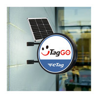 Panneau publicitaire lumineux LED circulaire en alliage d'aluminium, personnalisé, solaire, pneumatique, pour extérieur, panneau de porte, panneau lumineux, économie d'énergie