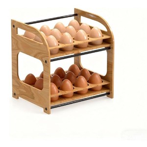 Estante de almacenamiento de huevos de madera transfronterizo, organizador de huevos para gabinete, soporte para huevos de pato y gallina, estante de almacenamiento de huevos para refrigerador - Product Image 1