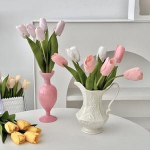Flores de Tulipán Artificiales de Seda, Alta Simulación, Decoración del Hogar, Accesorios para Bodas, Blanco, Rosa Claro, Amarillo Lechoso, Primavera - Product Image 1
