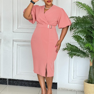 xmas evening dresses Blushing Elegance: Lady Christmas Party Dress with Big Bow Detail