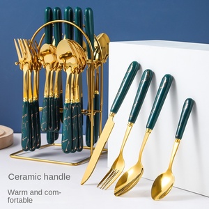 Service de <span class=keywords><strong>Table</strong></span> 24 Pièces en Acier Inoxydable avec Manche en Céramique – Couteaux, Fourchettes, Cuillères – Vaisselle de Style Nordique Transfrontalier pour Dîner Occidental - Product Image 3