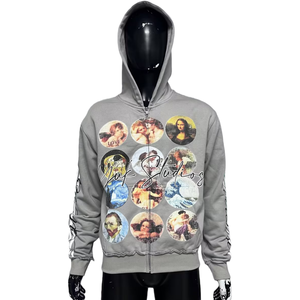 Sweat-shirts à capuche personnalisés en molleton bouclette 420 g/m² Streetwear Y2K, coupe oversize, effet délavé soleil et usé, coupe courte - Product Image 1