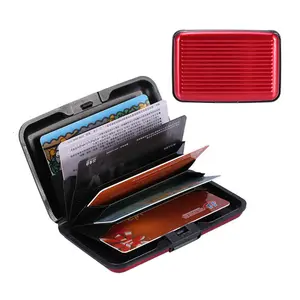 Güzel su geçirmez anti skimmer alüminyum rfid engelleme kredi kartlıklı cüzdan bagaj şekli metal kart durumda