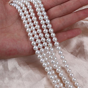 <span class=keywords><strong>Collana</strong></span> di Fili di <span class=keywords><strong>Perle</strong></span> <span class=keywords><strong>Akoya</strong></span> d'Acqua Dolce Rotonde Bianche Naturali Grado AAAAA da 7-8 mm - Product Image 4