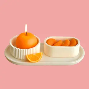 Qoq <b>Candle</b> Mandarin Orange 3-Piece Home Air Freshener <b>Candle</b> <b>Set</b> - Product Image 1