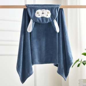 Serviette de bain pour bébé nouveau-né en velours doux à séchage rapide avec capuche pour enfants Animaux - Product Image 4