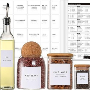 Kitchen <b>Pantry</b> <b>Labels</b> White Minimalist Design Paper Food Grade Rectangular For Spice Storage Organizing - Product Image 1