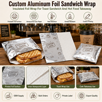 Feuilles de papier d'aluminium alvéolées jetables de qualité alimentaire pour sandwichs, emballages pour burgers et hot-dogs, et doublures de panier résistantes à la graisse