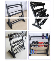 Support de rangement réglable pour haltères à domicile, support d'haltères à 3 niveaux, pour haltères hexagonaux ou autres