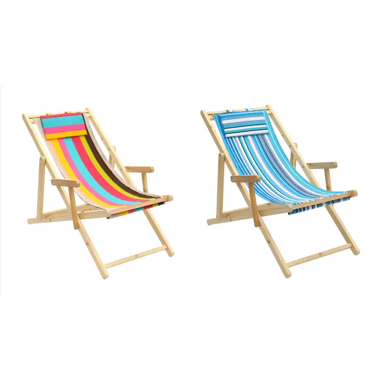 Pliable En Bois Transat Sun & Surf Salon Chaise de Plage