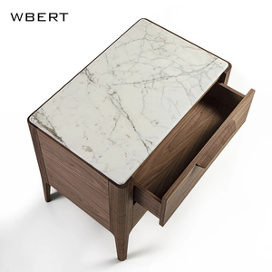 Wbert เสื้อสไตล์มินิมอลแบบอิตาลีทันสมัยพร้อมไม้เนื้อแข็งและหินอ่อนสำหรับวิลล่าในโรงแรมเก็บของในห้องนอนตู้ข้างเตียง - Product Image 5