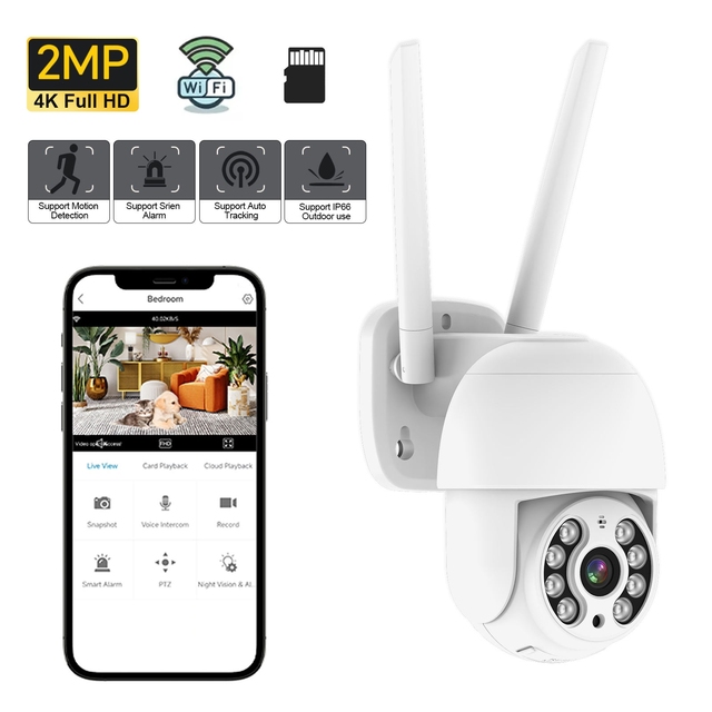 HIKWIFI A8 2MP CMOS Smart Security Camera with Full-Color Night Vision WIFI PTZ IP66 Two-Way Audio & Cloud Storage