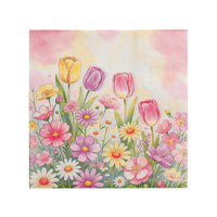 Großhandel Maßgefertigte Blumen- und Blattmuster Bedruckte Partyservietten 330mm*330mm 2-lagige Cocktail-Papierservietten für Zuhause und Gastronomie