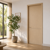 Porte d'entrée moderne en bois avec design en mélamine et verre pour chambre et villa – Vente en gros