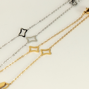 Pulsera de Cadena con Eslabones de Mariposa y Estrella, Brazalete de Acero Inoxidable, Chapado en Oro, Tono Plateado, con Circonitas Colgantes, Joyería para Mujer - Product Image 4