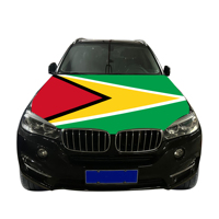 Housse de capot de voiture avec drapeau national de la Guyane 130x150 cm, housse de moteur de voiture avec drapeau, vente en gros, tissu élastique personnalisé, vente directe d'usine