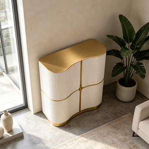 Cómoda Retro Roja Brillante con Forma de Burbuja, Acabado Brillante, Cuatro Patas, Mueble de Almacenamiento para Apartamentos Residenciales de Alta Gama - Product Image 5