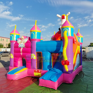 Castillo inflable comercial con tobogán, diseño de bosque de hadas. - Product Image 5