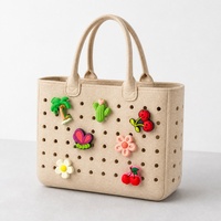 Breloques personnalisées en PVC écologique pour sabots, avec fleurs, pour la personnalisation, boucles de décoration pour sacs, vente en gros, breloques en PVC pour sabots