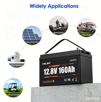 Batterie solaire au lithium Enlzh 12,8 V 160 Ah, cellule Lifepo4, garantie 5 ans, pour mini-onduleur domestique, électronique marine avec Bluetooth