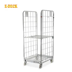 Warehouse supermarket kooi trolley kar logistieke winkelwagen roll cage trolley with wheels