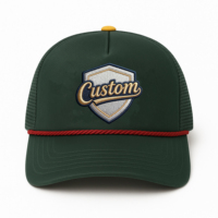 Nueva gorra de béisbol deportiva con patrón de trébol de 5 paneles para conductor de camión para hombres 100% malla de algodón bordado de protección solar para exteriores