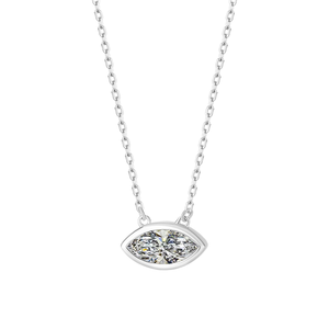 Collar con Colgante Geométrico Clásico para Mujer, en Plata de Ley S925 con Moissanita, Versátil y de Moda, Éxito de Ventas de Fábrica de Joyería - Product Image 1