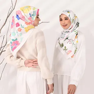 wholesale tudung 115x115 bawal cotton malaysian tudung instant hijab bawal Best Seller premium printed cotton hijab