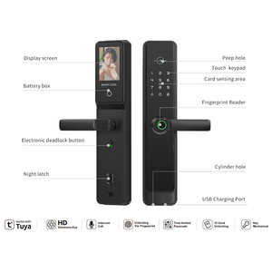 Máy ảnh điện tử xử lý khóa bảo mật cao màn hình hướng dẫn kỹ thuật số khóa tuya ứng dụng quản lý mật khẩu vân tay khóa thông minh - Product Image 5