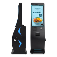 Kiosco de Pago Autoservicio con Pantalla Táctil Curva de 32 Pulgadas, 4K, con Escáner de Código QR y Lector de Código de Barras