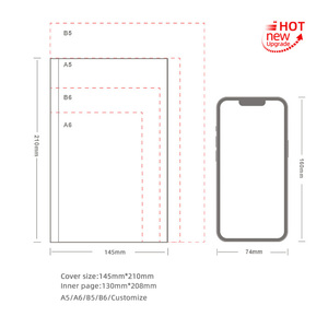 工厂高品质精装A5厚纸亚麻笔记本环保定制黑色笔记本 - Product Image 3