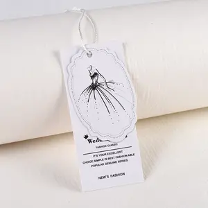 Grosir tag pakaian kertas tebal ramah lingkungan tag ayunan garmen bentuk kustom tag gantung cap panas