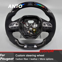 Volant sport pour E208 308 E308 408 E408 508 E508 GT, personnalisé, en daim noir, véritable fibre de carbone, avec écran LED intelligent