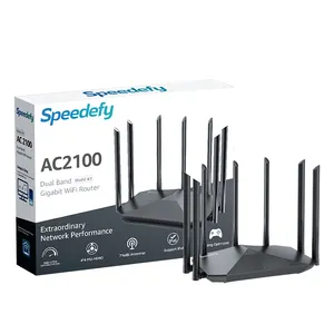 गर्म बिक्री Ac2100 3*10/100/1000Mbps लैन बंदरगाहों 7 * 6Dbi बाहरी 5Ghz 2.4ghz दोहरी बैंड एंटेना तेजी से वायरलेस दोहरी बैंड रूटर