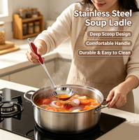 Ensemble d'ustensiles de cuisine en acier inoxydable, spatule, louche, écumoire, cuillère à soupe, 6 pièces, poignée en plastique, passe au lave-vaisselle