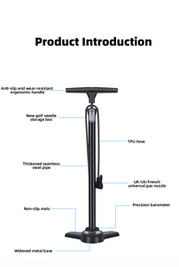 <span class=keywords><strong>Pompe</strong></span> <span class=keywords><strong>à</strong></span> tube en acier noir haute pression 160PSI hauteur 650mm <span class=keywords><strong>avec</strong></span> adaptateur de valve multi-usage pour <span class=keywords><strong>un</strong></span> gonflage rapide des pneus - Product Image 6