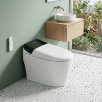 WC intelligent monobloc SAA WaterMark avec bidet intégré, siphon en S, siège chauffant, lavage féminin, massage, mode enfant, affichage LED et télécommande sans fil