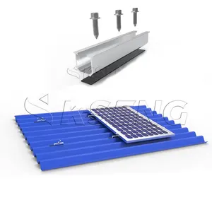 Solution économique Rails de montage de toit de panneaux solaires Montage de panneaux solaires Mini rail en aluminium solaire pour toit en étain