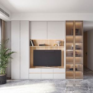 Meuble TV en bois LED polyvalent de qualité supérieure pour salon et hôtel, design intelligent avec des fonctionnalités réglables, convient aux téléviseurs de 65 pouces - Product Image 3