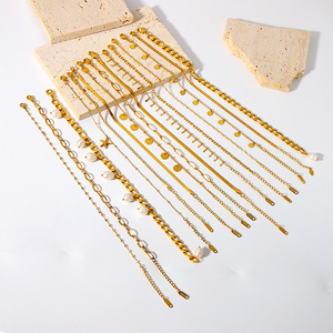 Tobillera de estilo bohemio Cadenas de latón de acero inoxidable Tobillera deportiva - Product Image 6